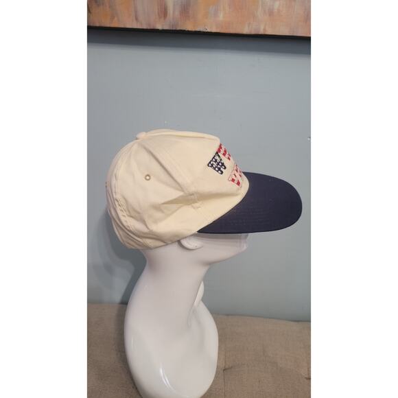 Vintage WWII Veteran Hat USA Made Lion Wear Cream Navy Snapback Cap - Picture 4 of 8